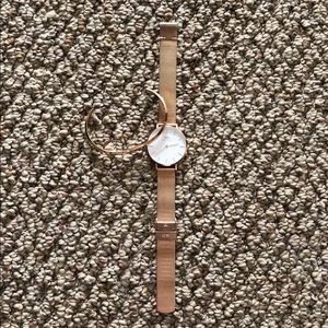 Daniel Wellington Petite Rose Gold Watch and Cuff
